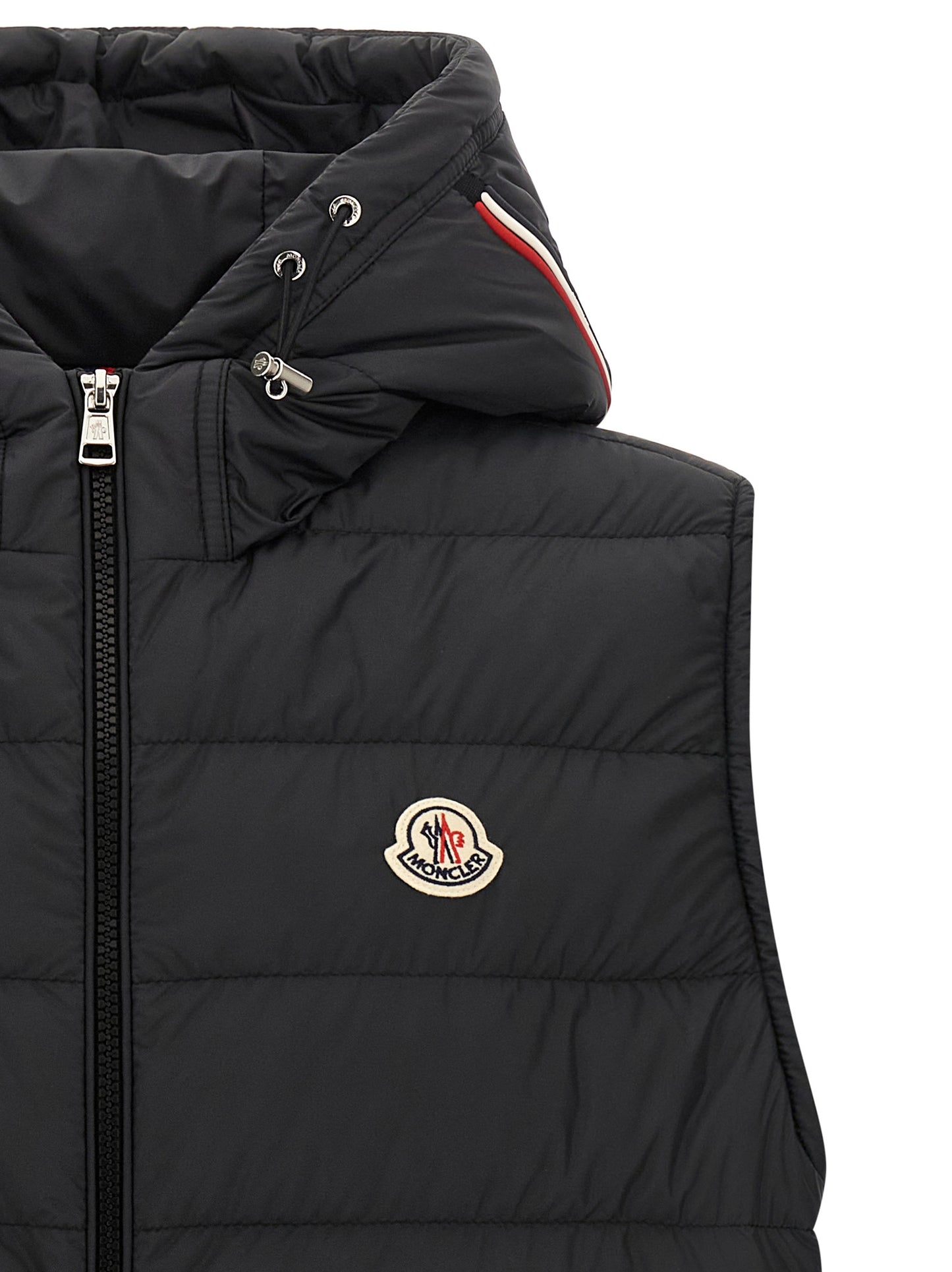 Black Polyester Sleeveless Jacket