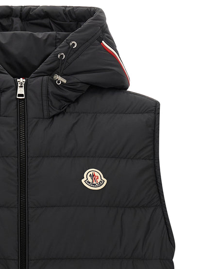 Black Polyester Sleeveless Jacket