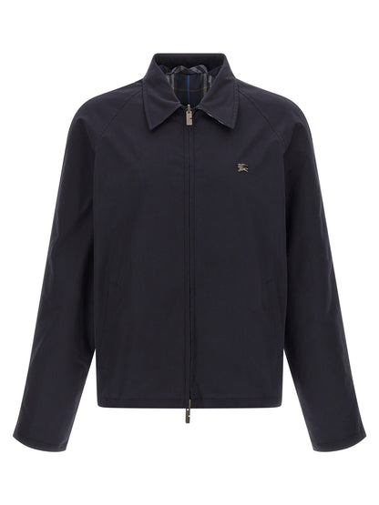 Blue Cotton Full-Length Jacket