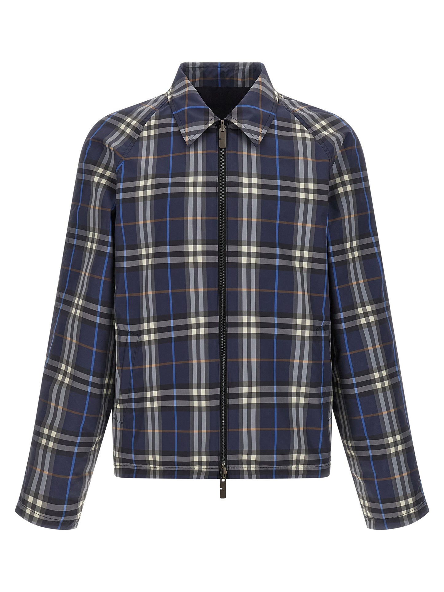 Blue Cotton Full-Length Jacket