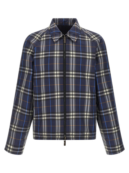 Blue Cotton Full-Length Jacket