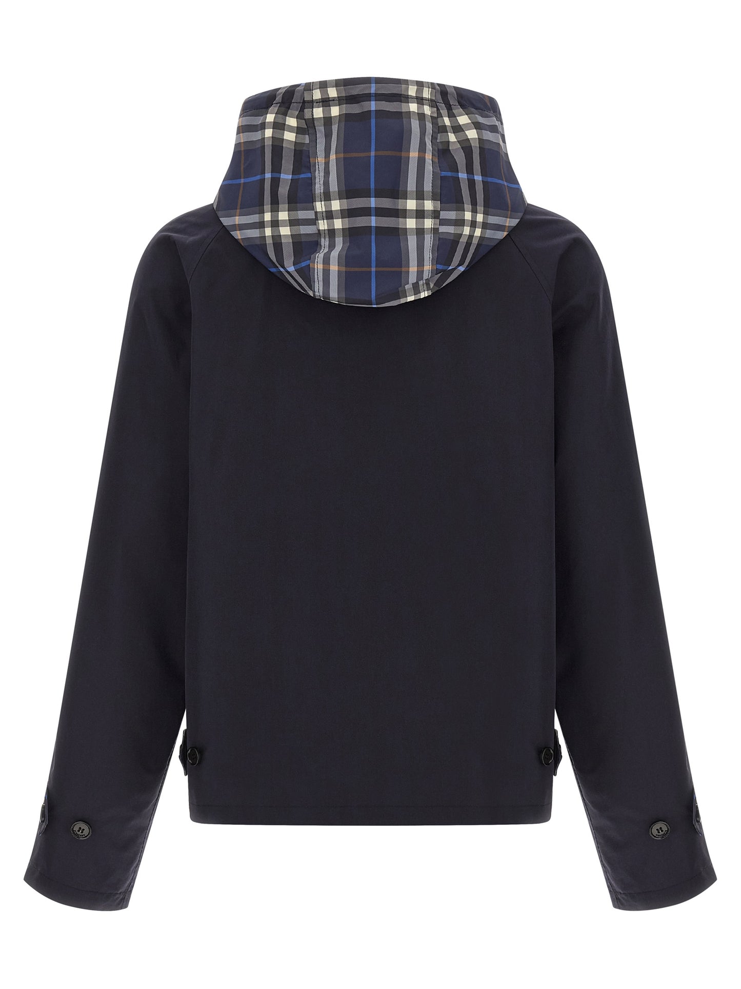 Blue Cotton Full-Length Jacket