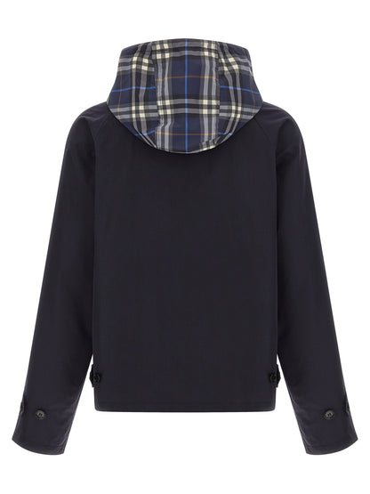 Blue Cotton Full-Length Jacket