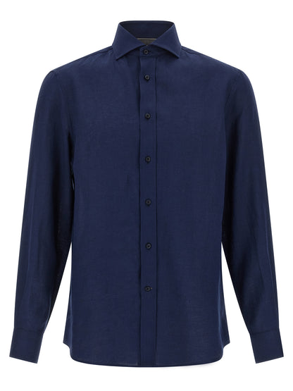 Blue Linen Blouse
