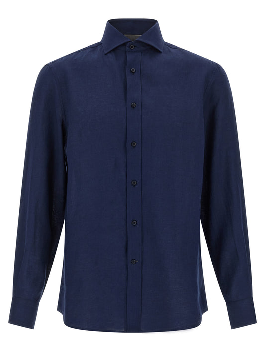 Blue Linen Blouse