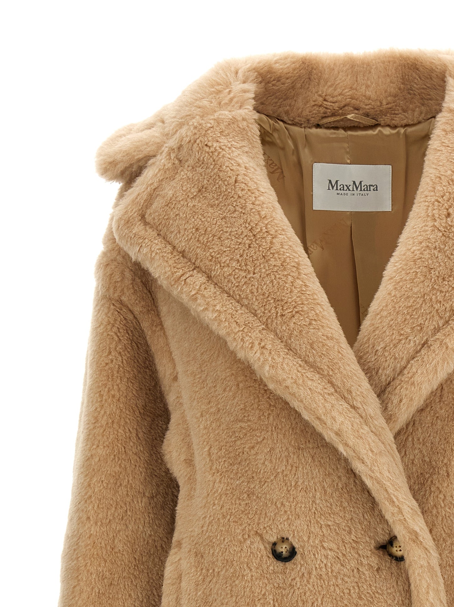 Beige Alpaca Leather Coat