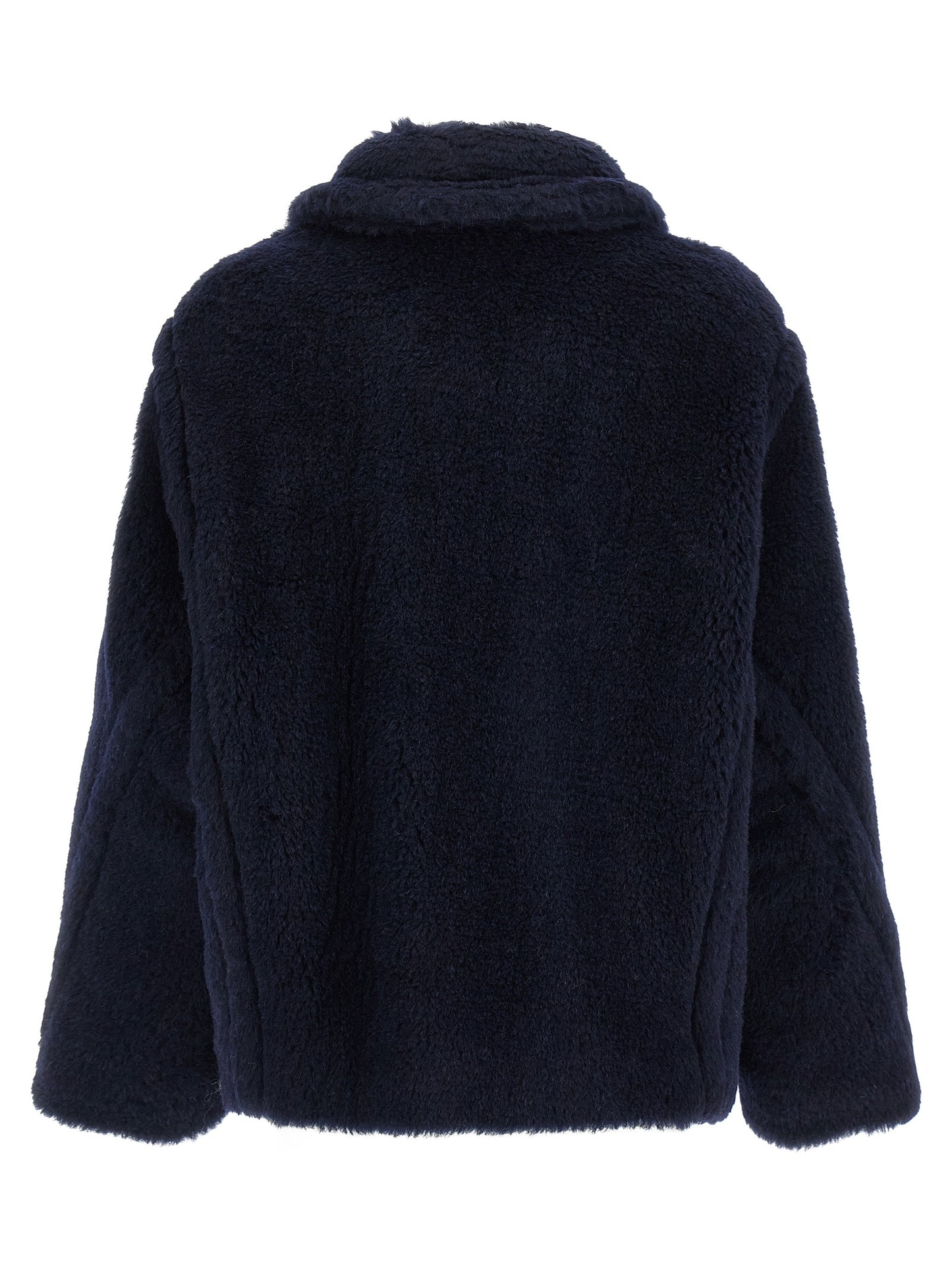 Blue Alpaca Leather Coat