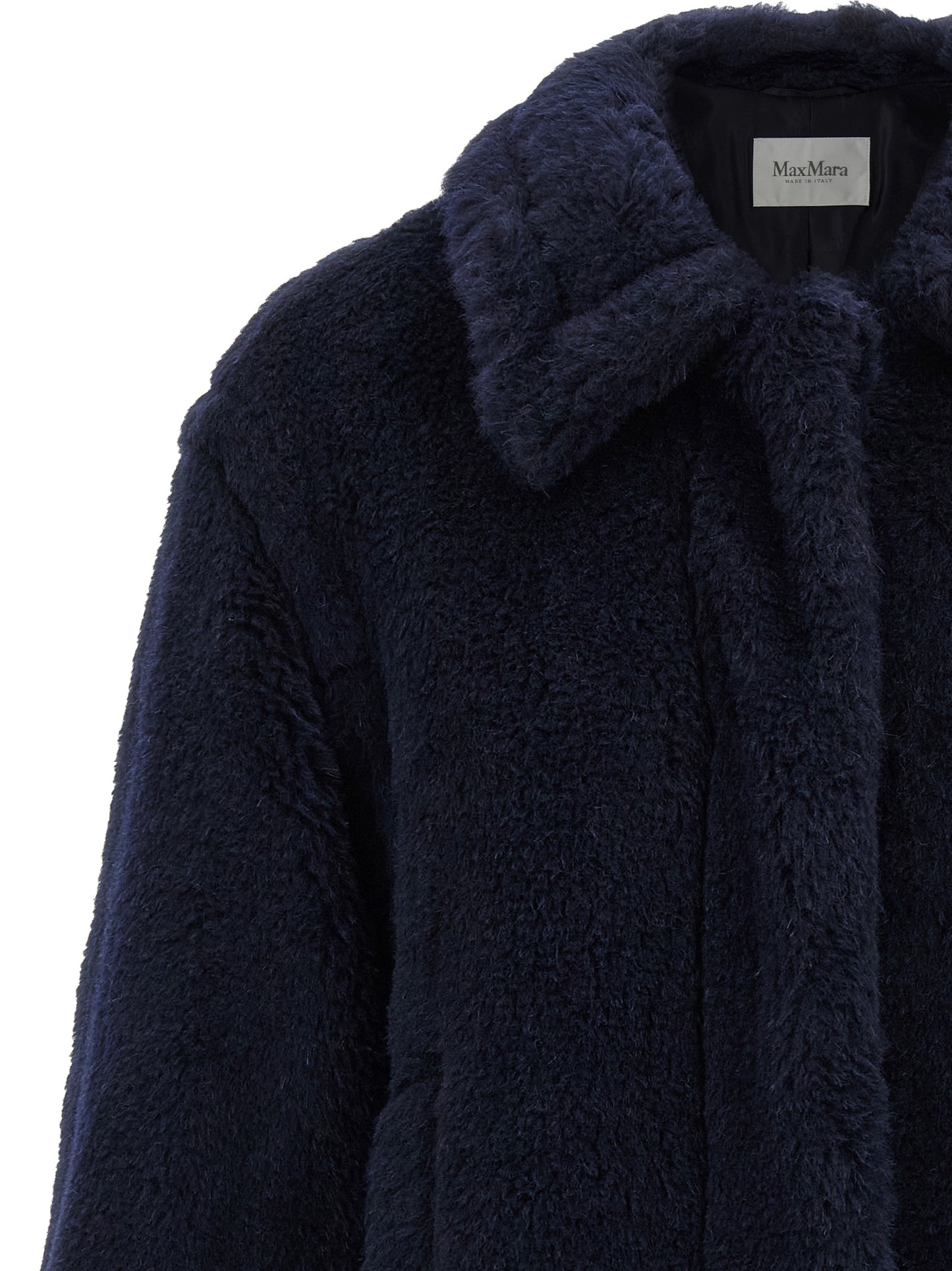 Blue Alpaca Leather Coat