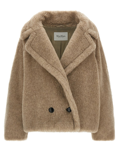 Beige Alpaca Leather Coat