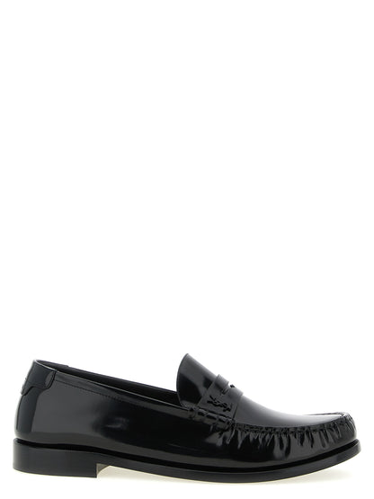 Black Calfskin Slip-On Loafers