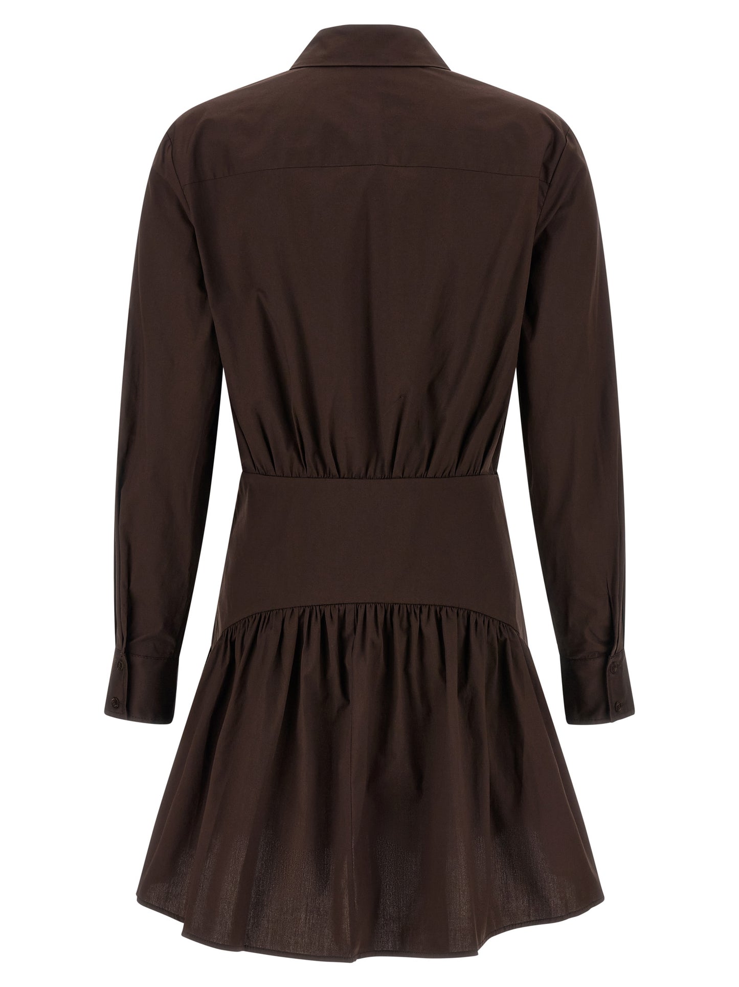 Brown Cotton Short Dress