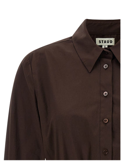 Brown Cotton Short Dress