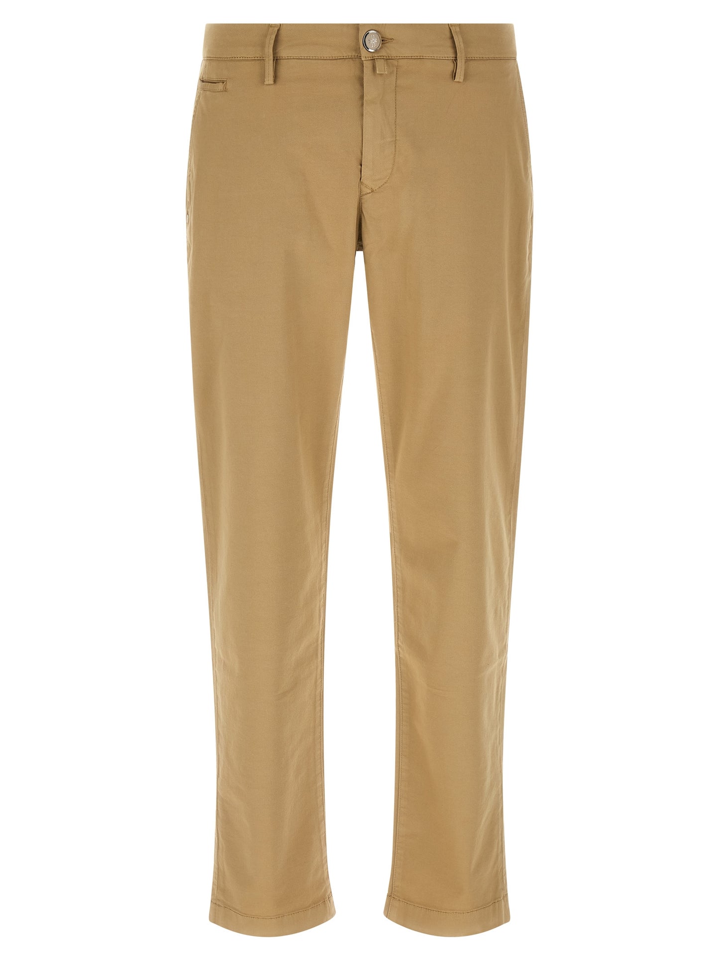 Beige Cotton Chino Pants