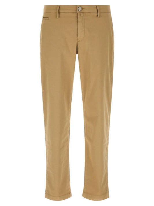 Beige Cotton Chino Pants