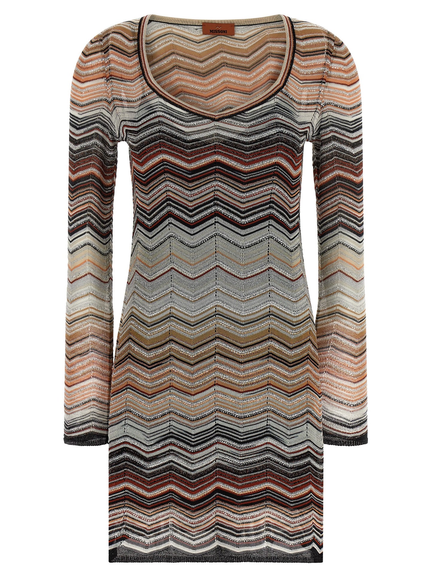 Brown Viscose Short Dress