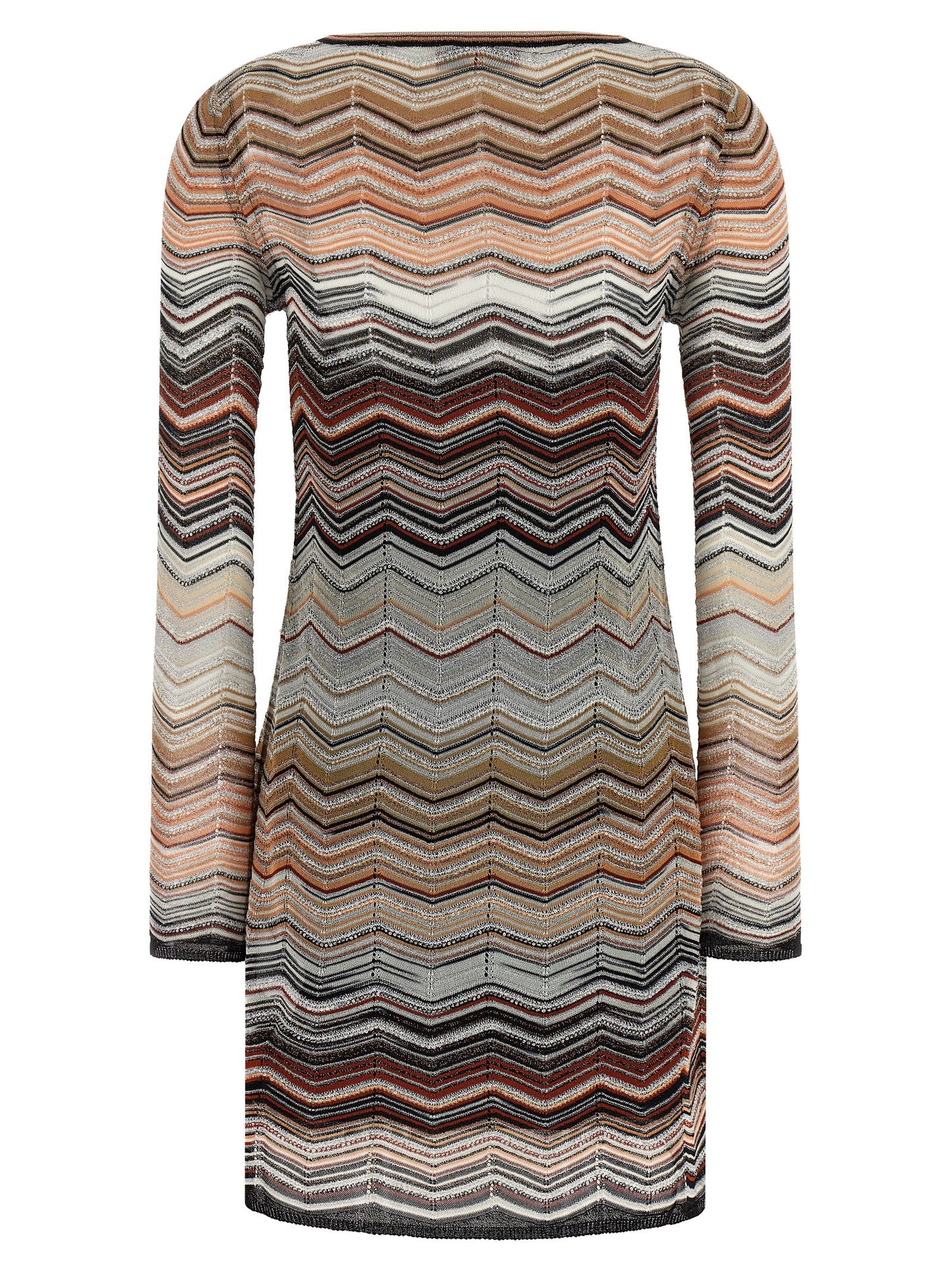 Brown Viscose Short Dress