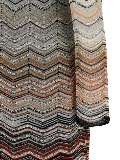Brown Viscose Short Dress