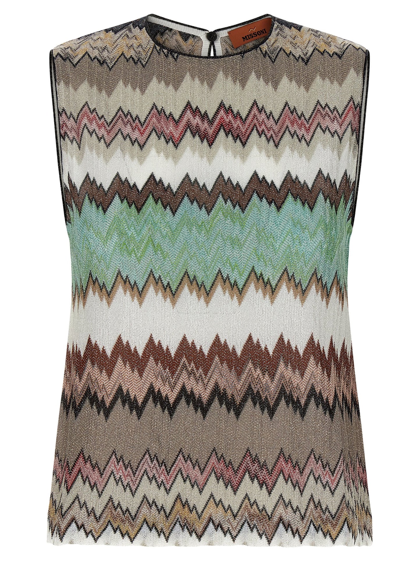 Multicolor Viscose Sleeveles T-Shirt