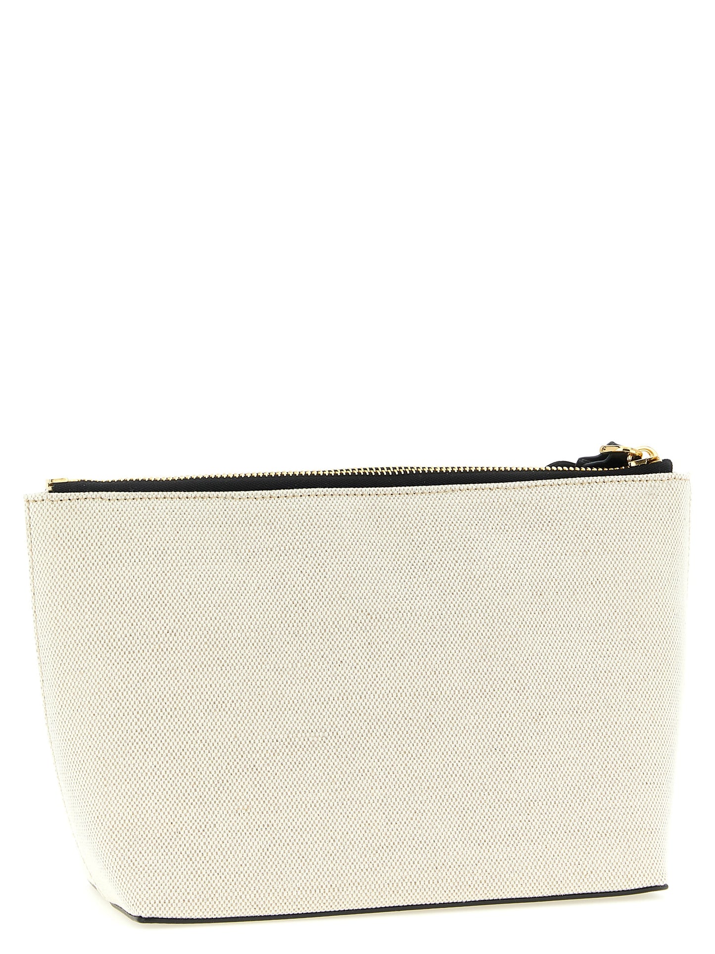 Beige Cotton Clutch Bag