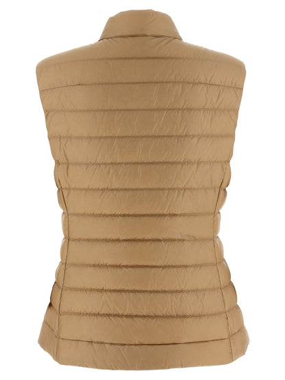 Beige Polyamide Sleeveless Jacket