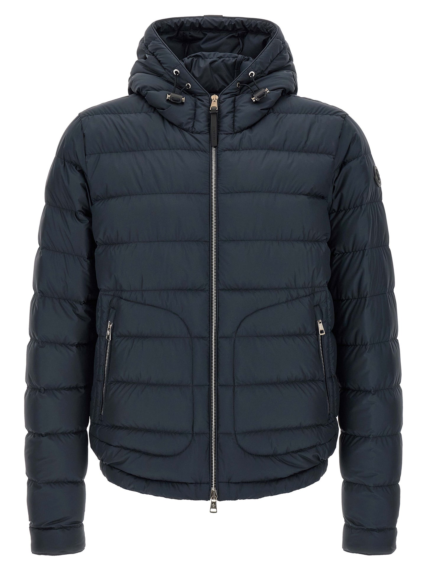 Blue Polyester Full-Length Jacket