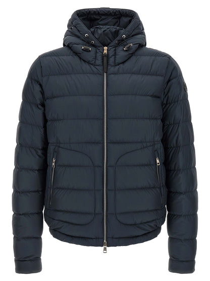 Blue Polyester Full-Length Jacket