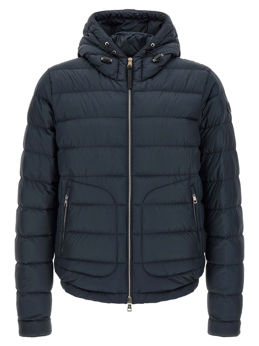 Blue Polyester Full-Length Jacket