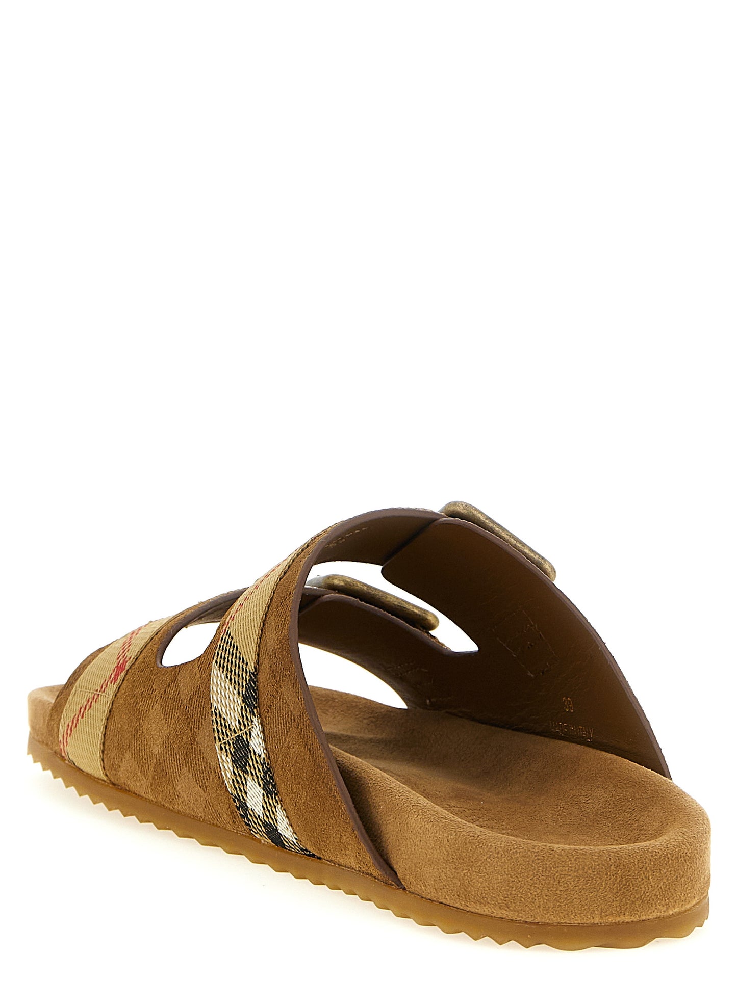 Brown Leather Slides