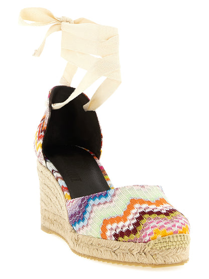 Multicolor Cowhide Wedge Sandals