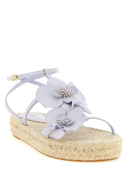 Purple Cowhide Flat Sandals
