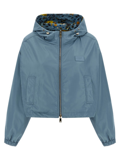 Blue Polyester Shell Jacket