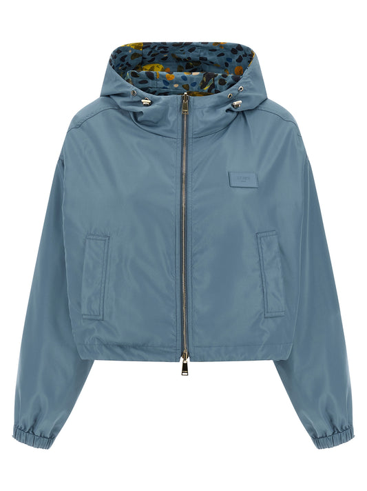 Blue Polyester Shell Jacket