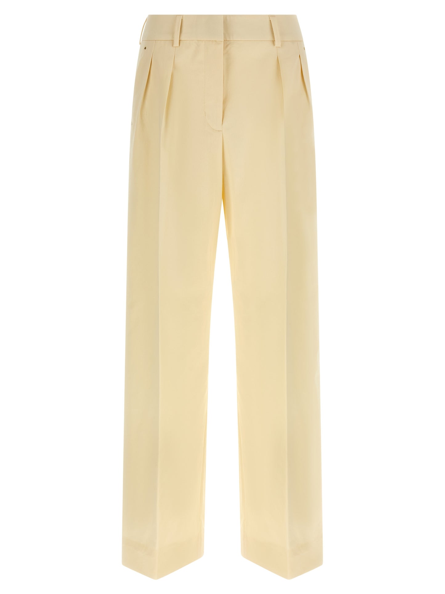 Beige Cotton Dress Pants