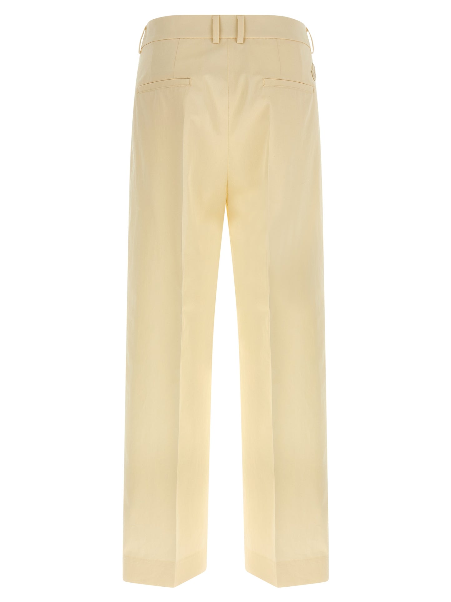 Beige Cotton Dress Pants