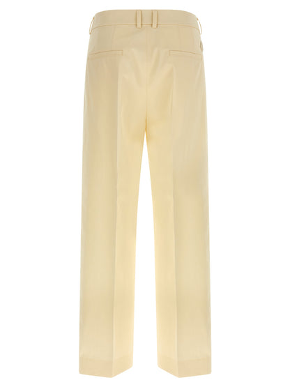 Beige Cotton Dress Pants
