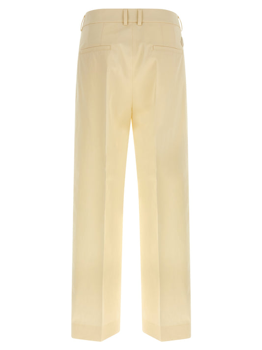 Beige Cotton Dress Pants