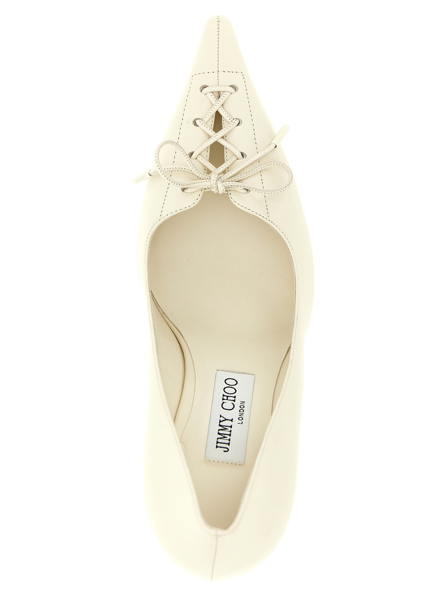 White Leather High Heel Pumps