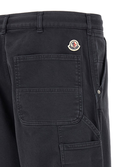 Blue Cotton Cargo Pants