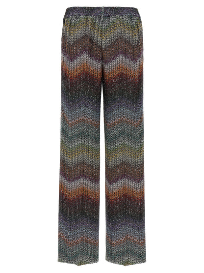 Multicolor Viscose Casual Pants