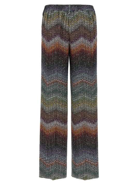 Multicolor Viscose Casual Pants