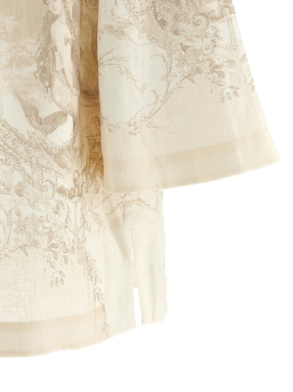 Beige Linen Short Dress
