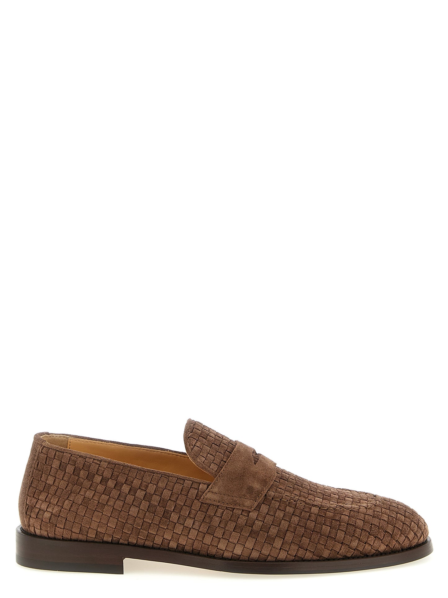 Brown Calfskin Slip-On Loafers