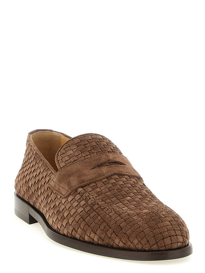 Brown Calfskin Slip-On Loafers