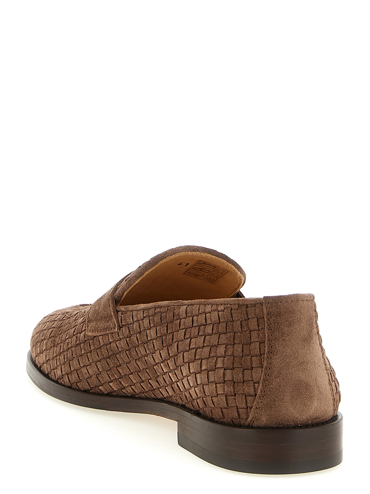Brown Calfskin Slip-On Loafers
