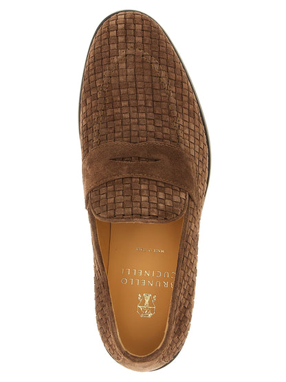 Brown Calfskin Slip-On Loafers