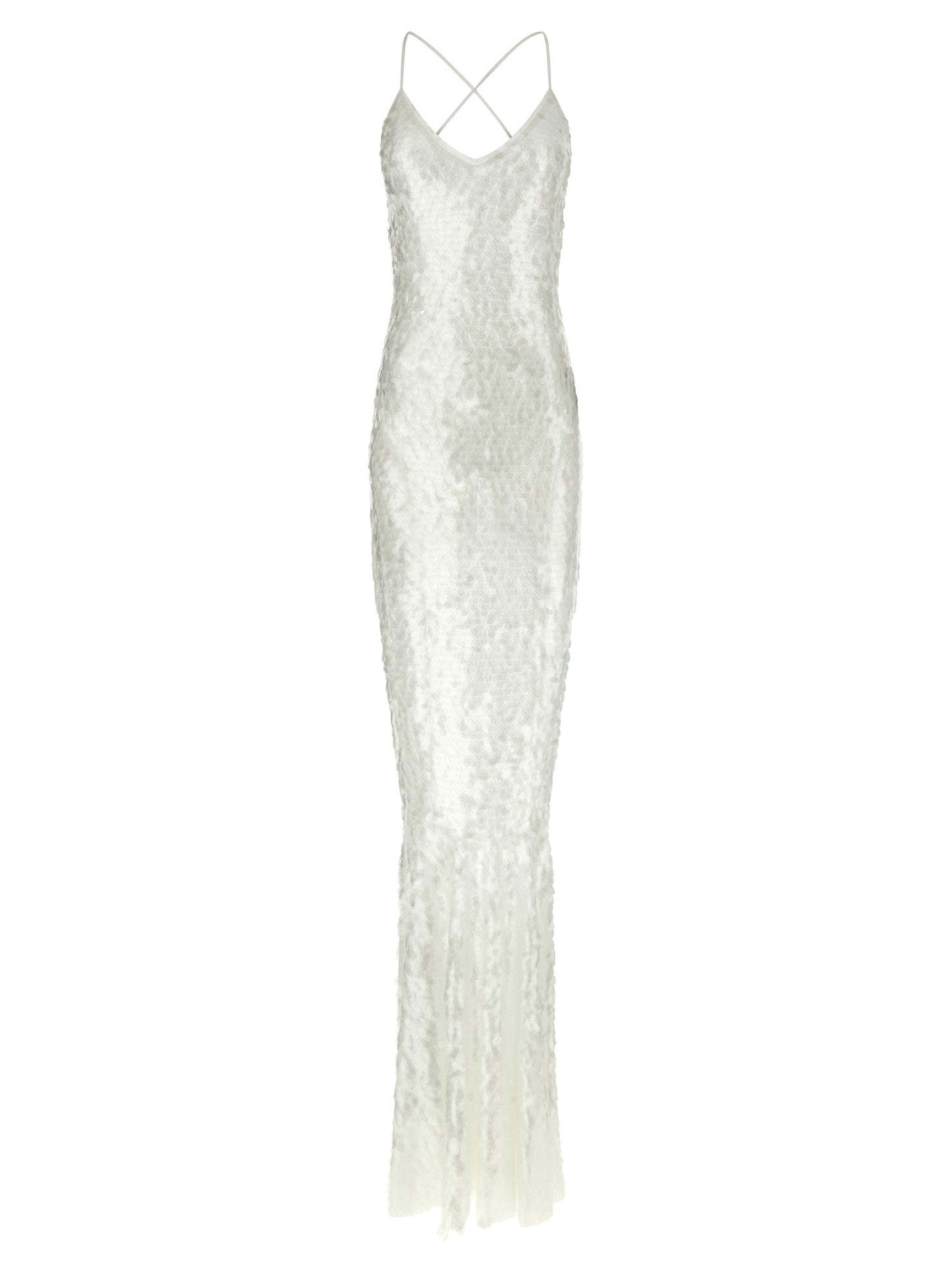 White Polyamide Long Dress