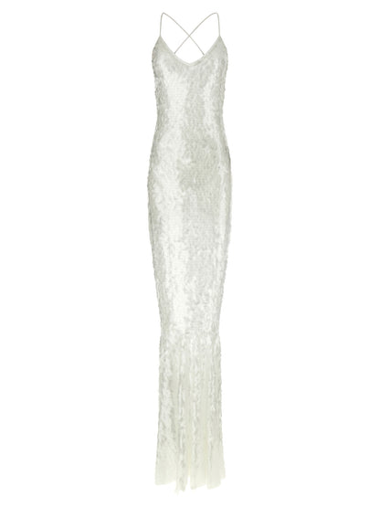 White Polyamide Long Dress