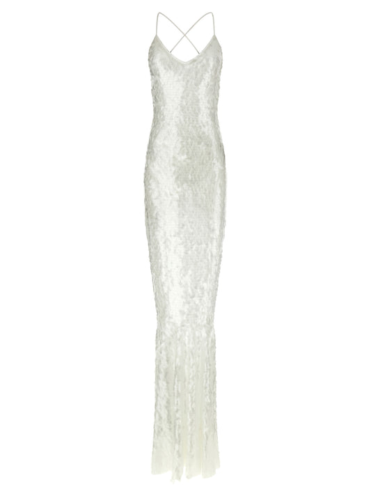 White Polyamide Long Dress
