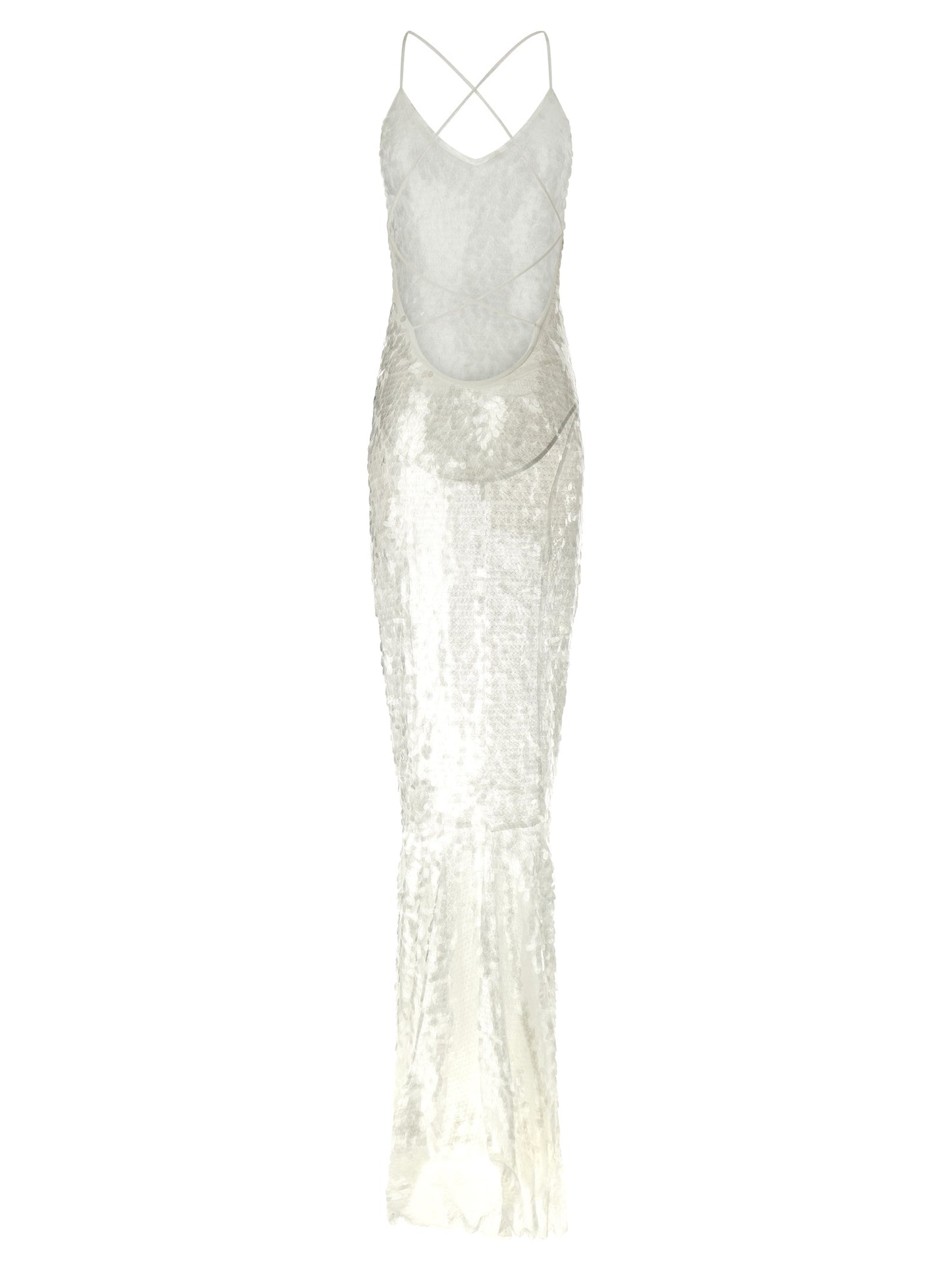 White Polyamide Long Dress