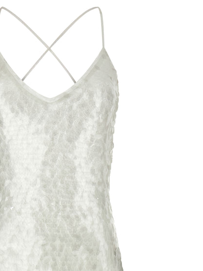 White Polyamide Long Dress